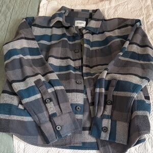 Goodfellow & Co Blue and Gray Striped Shirt Jacket